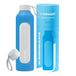 Wessper Glazen drinkfles 1 liter, Motivatie fles met hydratatie schaal, Borosilicaat glazen flessen met siliconen hoes, BPA-vrij veilig materiaal - Oceaanblauw