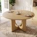 OKWISH Eettafel - Rond Design Voor 4 Tot 6 Personen - 120 x 120 x 75 cm - Scandinavische Stijl - MDF Eikenkleur