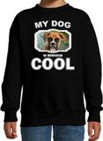 Bellatio Decorations Boxer Honden Trui / Sweater My Dog Is Serious Cool Zwart - Kinderen - 152/164