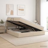 vidaXL Opbergbed met matras Crèmekleurig 160 x 200 cm fluweel