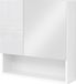 Marque non spécifiée Armoire de salle de bain avec porte miroir - Armoire murale avec compartiment ouvert - Étagères réglables - Blanc - 54 x 15 x 55 cm