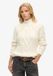 Superdry Gebreide Kabeltrui met Hoge Hals Dames Off White UK16-EU44