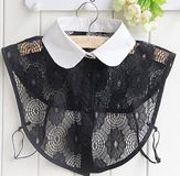 Actie4you® Losse kraag - Blouse kraagje - Nep los kraagje – Nep Kraagje – Ronde kraag - Wit met Zwart Doorschijnende stof