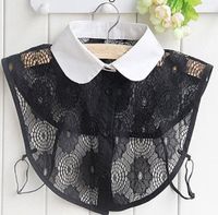 Actie4you® Losse kraag - Blouse kraagje - Nep los kraagje – Nep Kraagje – Ronde kraag - Wit met Zwart Doorschijnende stof