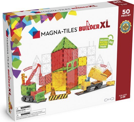 Coppens Magna-Tiles Builder XL 50 stuks - Magnetisch Bouwspeelgoed - Vanaf 3 jaar
