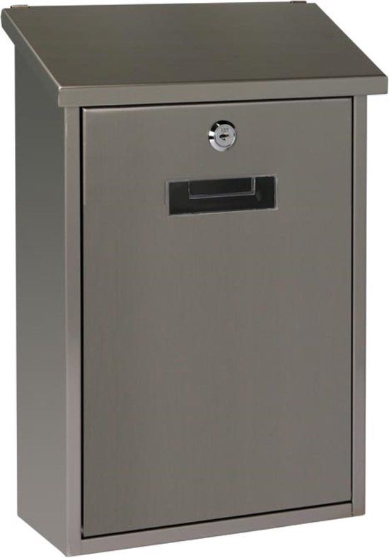 Perel Brievenbus Berlin - Wandmontage - Zilverkleurig - RVS - Met Naamplaatje & 2 Sleutels