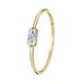 Lucardi Dames Ring met zirkonia rechthoek - Ring - Cadeau - 14 Karaat Goud - Geelgoud