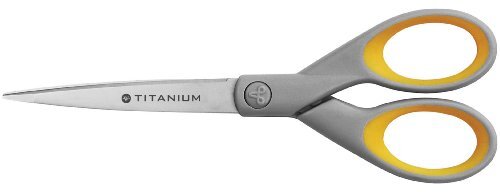 Westcott E-30470 00 Titanium Super Softgrip Schaar, 18 cm, grijs-geel