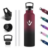 Motswedi Thermosfles 750 ml, Roestvrijstalen Waterfles, BPA-Vrij, Thermofles, 304 RVS, Dubbelwandige, 18/8 Roestvrij Staal, Lekvrij, Waterfles voor Sport, Camping, kantoor, Rood & Zwart