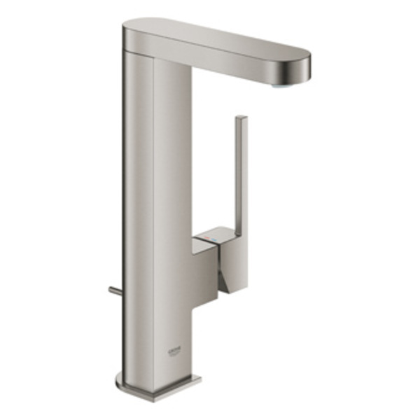 GROHE Plus 1-gats wastafelkraan l-size met waste en draaibare uitloop brushed hard graphite 23851AL3