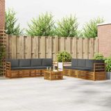 vidaXL - Bank loungeset - 8 zitplaatsen - Natuurlijk en antraciet