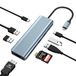 USB C Hub Adapter, 9 in 1 USB C naar HDMI Dual Monitor USB C Adapter met 4K HDMI, 100W PD, USB 3.0/2.0, SD/TF-kaartlezer voor MacBook Pro/Air, Dell, Surface Pro, HP, Lenovo