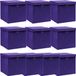 vidaXL Opbergboxen met deksel, 10 stuks, paars, 32x32x32 cm, stof