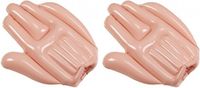 Merkloos 2x Opblaasbare Zwaai Handen 50 cm Roze Kunststof