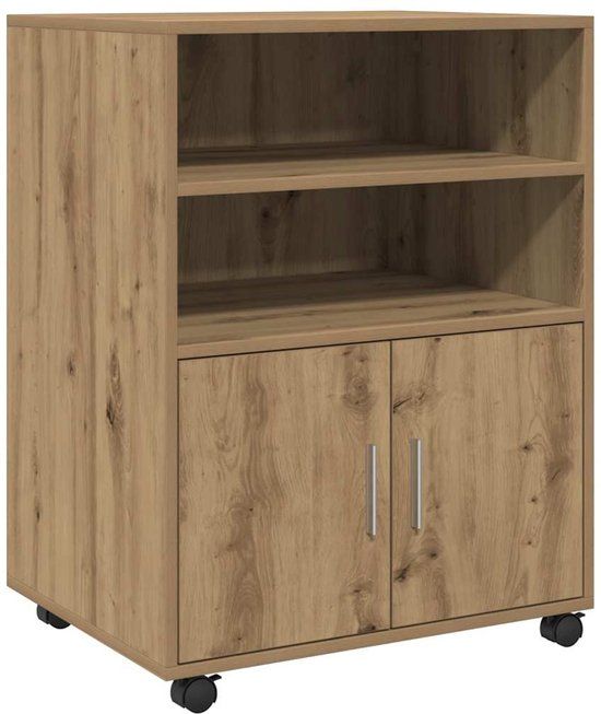 vidaXL Rolkast 60x48x81 cm bewerkt hout artisanaal eikenkleurig
