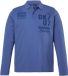 Men Plus Heren Poloshirt Lange Mouwen Buik-Fit Print Atlantisch Blauw Katoen 7XL
