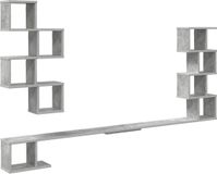 vidaXL Wandgemonteerd TV Rek Betongrijs 180 x 15 x 94 cm Bewerkt hout