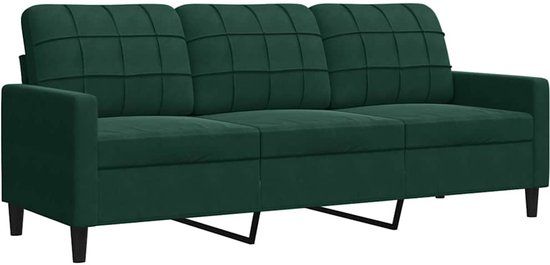 vidaXL Driezitsbank 180 cm fluweel donkergroen