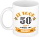 Bellatio Decorations Mok 50 jaar - Oranje - 300 ml