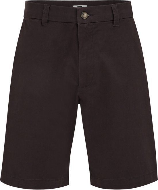 WE Fashion Heren loose fit chinoshort - Dark brown - Maat 31