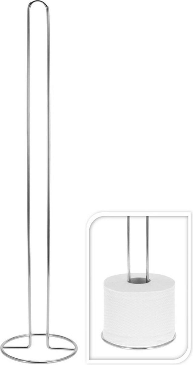 Toiletrollenhouder metaal 61 x 15 cm - Zilver