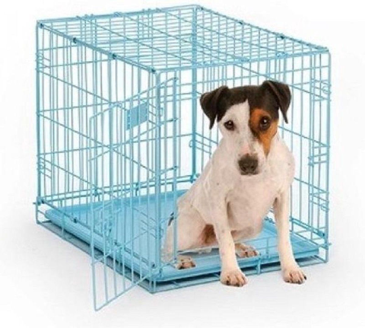 TOP.M Hondenbench draadkooi kamerkennel blauw 61 x 42 x 49 cm