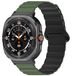 Wigento Samsung Galaxy Watch Ultra 47mm: siliconen band met stippenpatroon, magnetische sluiting, donkergroen/zwart