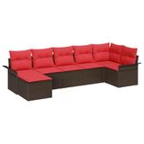 vidaXL Tuinbank Set Bruin Poly Rattan