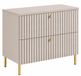 3xE living Armoire de salle de bain avec portes plates, modèle 80, bois cachemire, pieds dorés