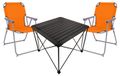 Ensemble de 3 accessoires de camping : table de camping, chaise de camping. Dimensions table : L70 x L70 x H56 cm