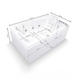 SPALINA - Cetana duo Wave Whirlpool Bad - 170 x 100 x 63 cm - Wit