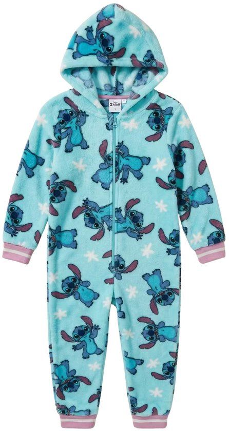 4KidsOnly Cookie Company Lilo & Stitch Onesie - Maat 122/128 - Polyester - Pyjama - Blauw