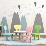 Ambiance Sticker Muurstickers voor kinderen - Babykamerdecoratie - Gigantische muursticker voor kinderen, Scandinavische bergen, AYAKA - 60x90cm
