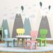 Ambiance Sticker Muurstickers voor kinderen - Babykamerdecoratie - Gigantische muursticker voor kinderen, Scandinavische bergen, AYAKA - 60x90cm