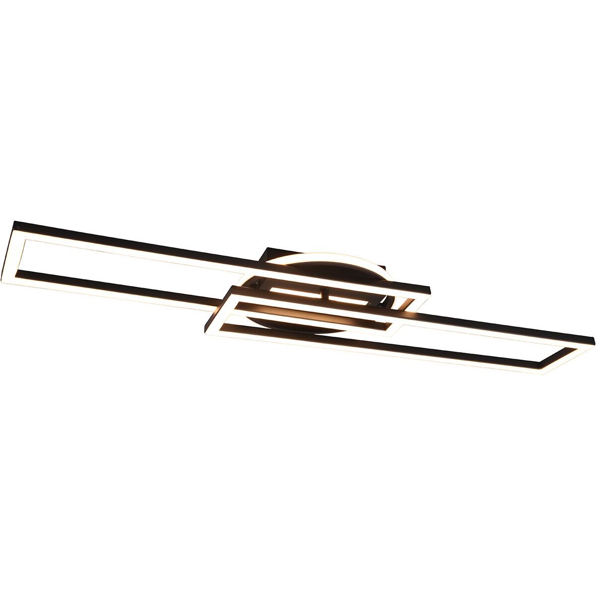 BES LED Trion Tiger Plafondlamp - 30W - Zwart - Dimbaar - Rechthoek - 4500 lumen