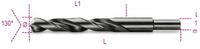 Spiraalboren, korte uitvoering, schacht gereduceerd tot 13 mm HSS volledig geslepen gebruneerd 412A 20,00