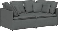 vidaXL Modulaire bank met kussens stof donkergrijs