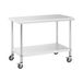 Royal Catering Roestvrijstalen tafel met wielen - 60 x 120 cm - 158 kg capaciteit -