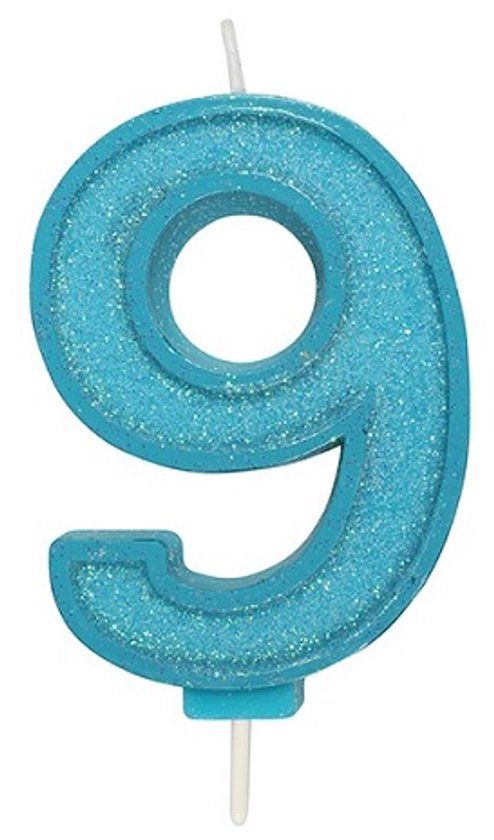 CULPITT Sparkle Blue Numeral Candle 9