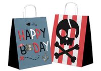 Folat 27473 Set van 6 piratengeschenkzakjes voor kinderen - 20 x 27 cm - Piratenfeest - Voor meisjes en jongens