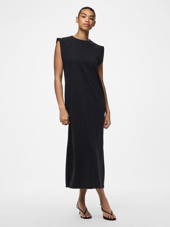 Pieces PCCHILLI Summer Sweat Dress - Loungewear Dress Zwart Maat M