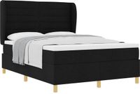 vidaXL Boxspringbed met matras en hoofdeinde Zwart 200 x 160 cm Stof