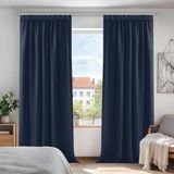 Deconovo Warmtewerend Gordijn, 140×210 cm, 2 Stuks, Marineblauw