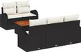 vidaXL Tuinbank Set 4 zitplaatsen Zwart en Wit Polyrattan