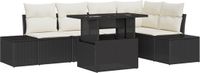 vidaXL Tuinbank Set Zwart Poly Rattan