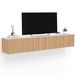 Idmarket - Meuble TV Suspendu Juliette 180 cm Effet Marbre Chêne