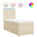vidaXL Boxspringbed met matras, stof, crèmekleurig, 100x200 cm