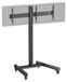 KIMEX Support TV mobile - adapté pour 2 écrans de 43" à 49" - hauteur 175 cm - noir