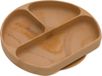 Bumkins Silicone Grip Dish - Siliconen Vakjesbord met Zuignap - Kinderbord en Babybord met 3 Vakken - Platina Siliconen - Magnetron-, Oven-, Vriezer- en Vaatwasserbestendig - Baby Led Weaning BLW - Woodgrain Houtlook