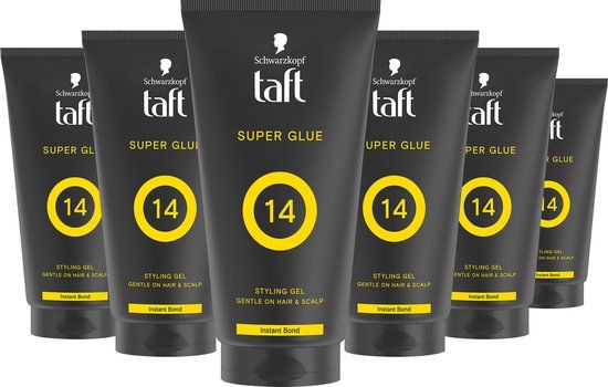 Taft Super Glue Power Styling Gel - 6 x 150ml - Strong Hold